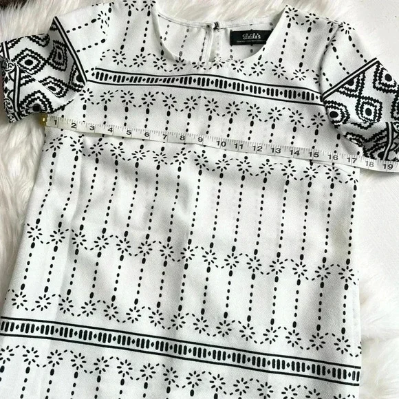 Lulu’s Graphic Price Black & White Shift Dress with Pockets - Picture 7 of 11